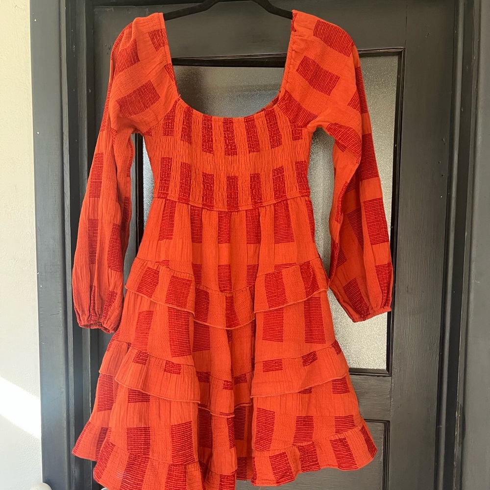 Altar'd State Red Patterned Dress